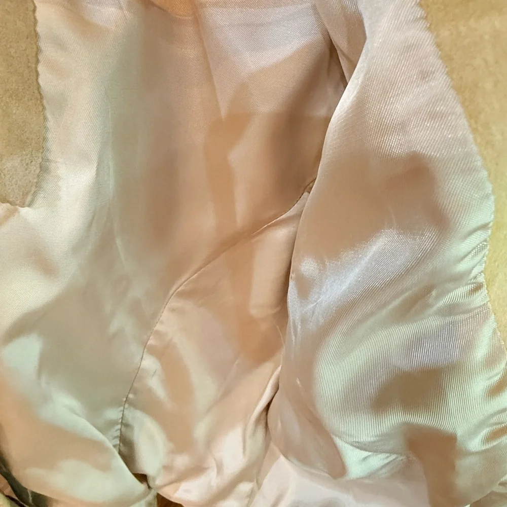 Beige Fringed Leather Jacket - Picture 4 of 9